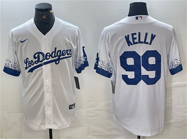 Los Angeles Dodgers #99 Joe Kelly White City Connect Cool Base Stitched Jersey - Click Image to Close